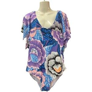SEA GROVE One Piece Plus Size Swimsuit 5XL Floral Modest Full Coverage Flirty